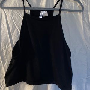 H&M Black Halter Crop Top SZ L